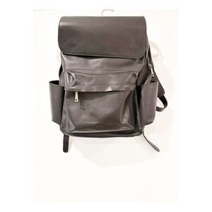 Bullstrap Terra‎ Backpack Obsidian Black Leather Laptop Bag Minimalist Travel